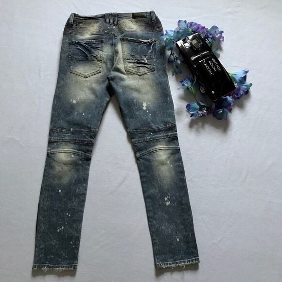 Preme NWOT Medium Stone Wash Distressed Skinny Jean Men 32 - Picture 7 of 10